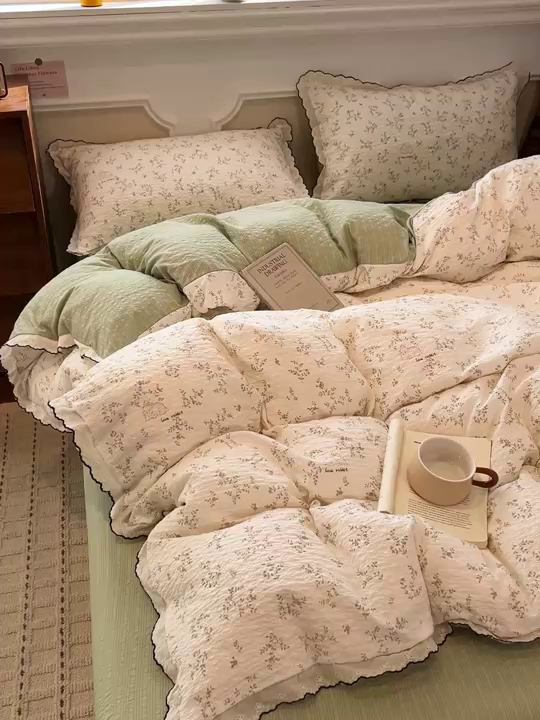 91家纺网 家纺一手货源 找家纺 梦莱斯 2026新款印花夏被四件套 春日