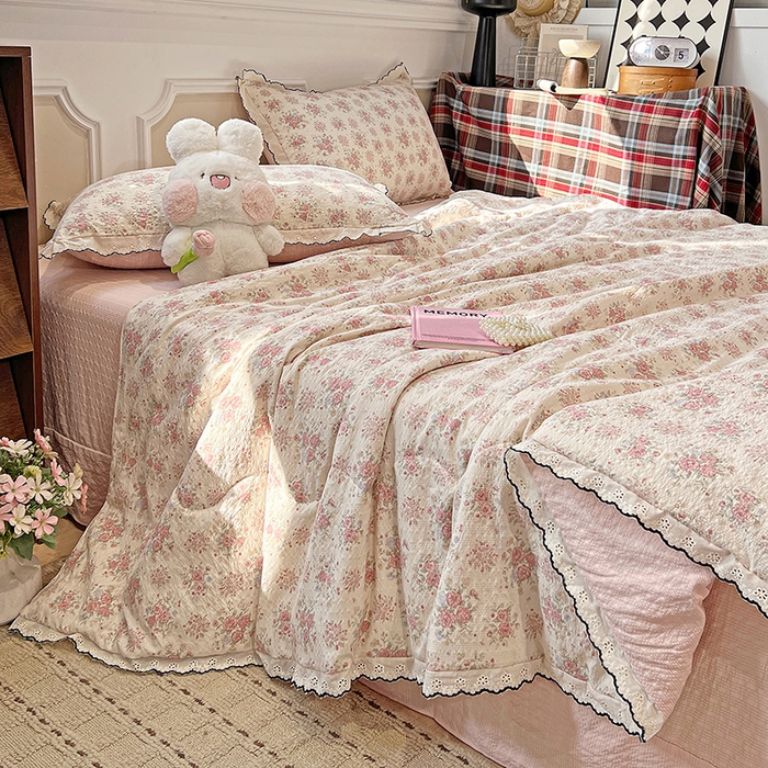 91家纺网 家纺一手货源 找家纺 梦莱斯 2026新款印花夏被四件套 春日限定