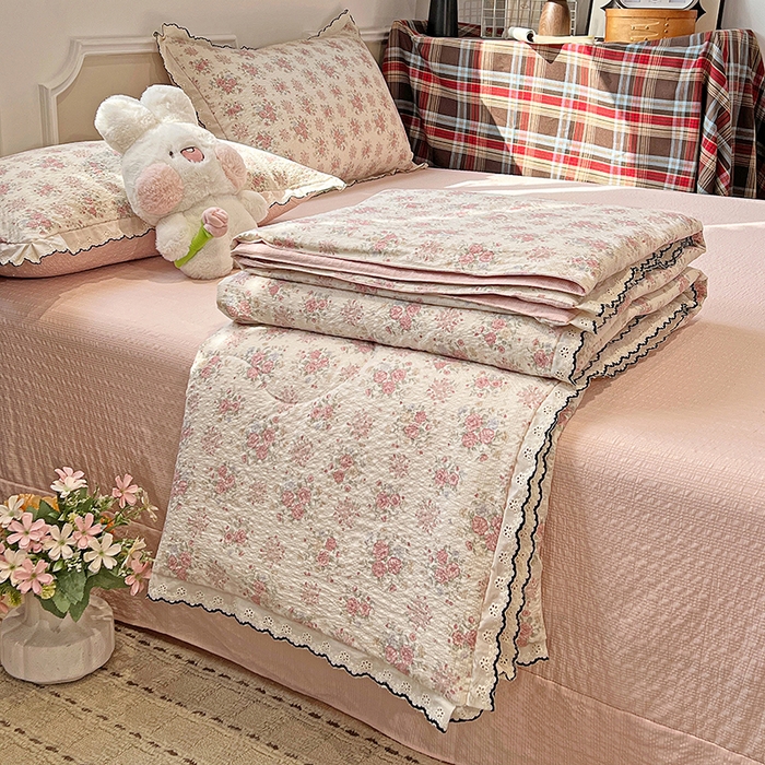 91家纺网 家纺一手货源 找家纺 梦莱斯 2026新款印花夏被四件套 春日限定