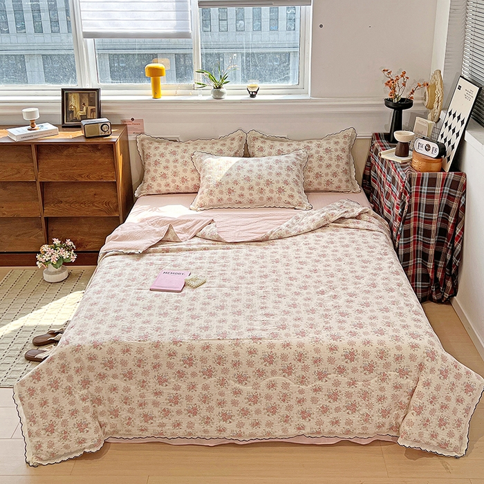 91家纺网 家纺一手货源 找家纺 梦莱斯 2026新款印花夏被四件套 春日限定