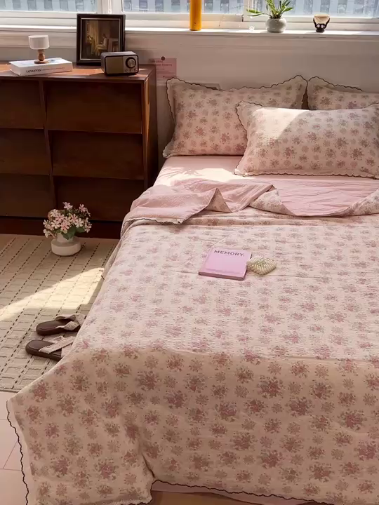 91家纺网 家纺一手货源 找家纺 梦莱斯 2026新款印花夏被四件套 春日限定