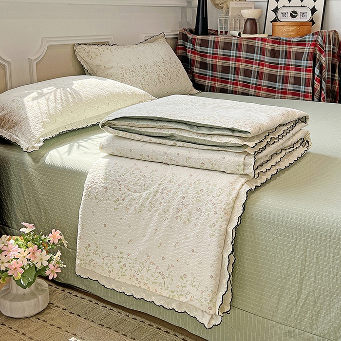 91家纺网 家纺一手货源 找家纺 梦莱斯 2026新款印花夏被四件套 春意盎然