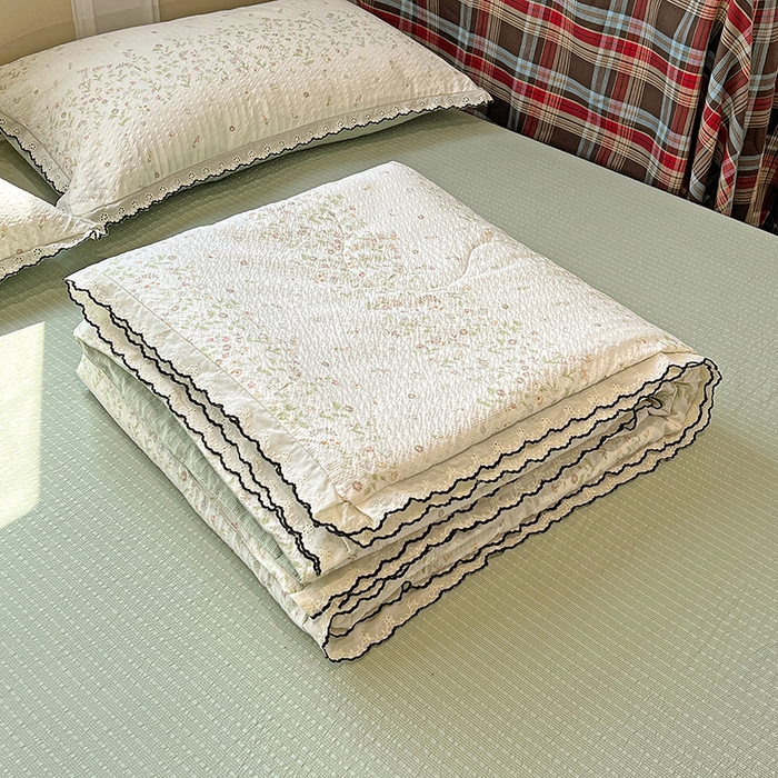 91家纺网 家纺一手货源 找家纺 梦莱斯 2026新款印花夏被四件套 春意盎然