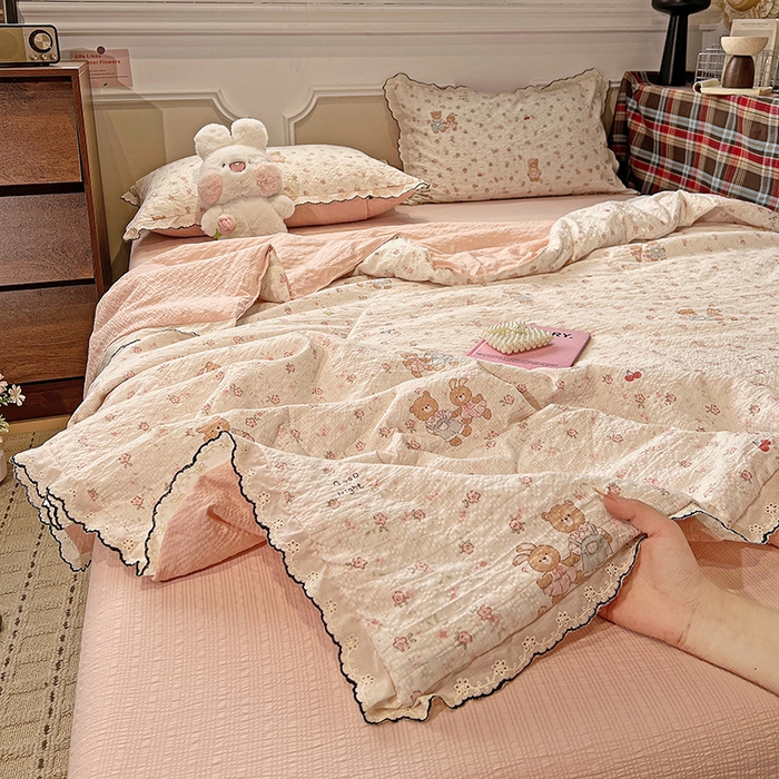 梦莱斯 2026新款印花夏被四件套 欢乐猫咪