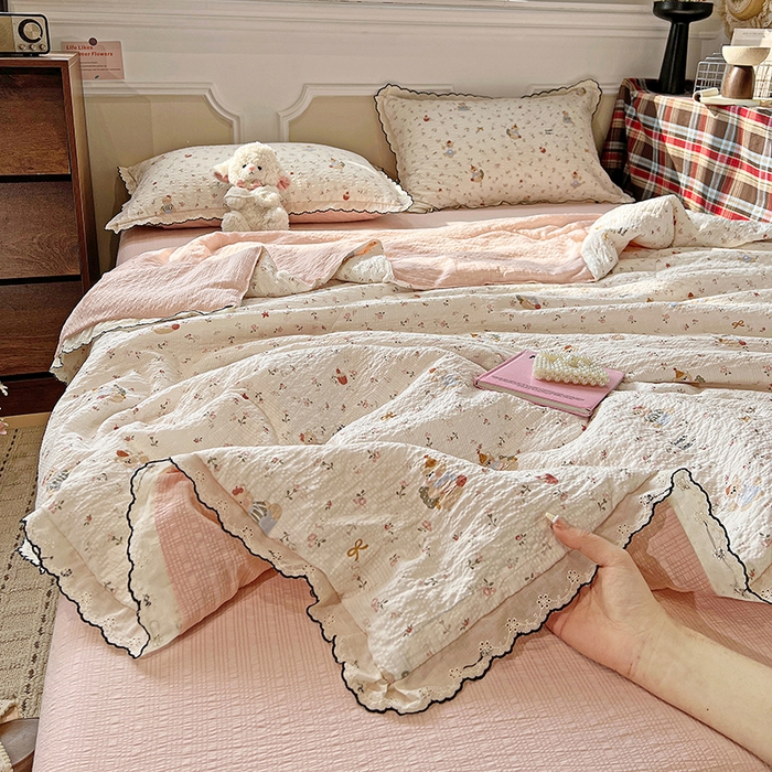 梦莱斯 2026新款印花夏被四件套 可爱小熊