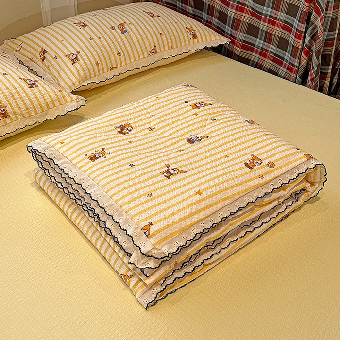 91家纺网 家纺一手货源 找家纺 梦莱斯 2026新款印花夏被四件套 可爱星星人