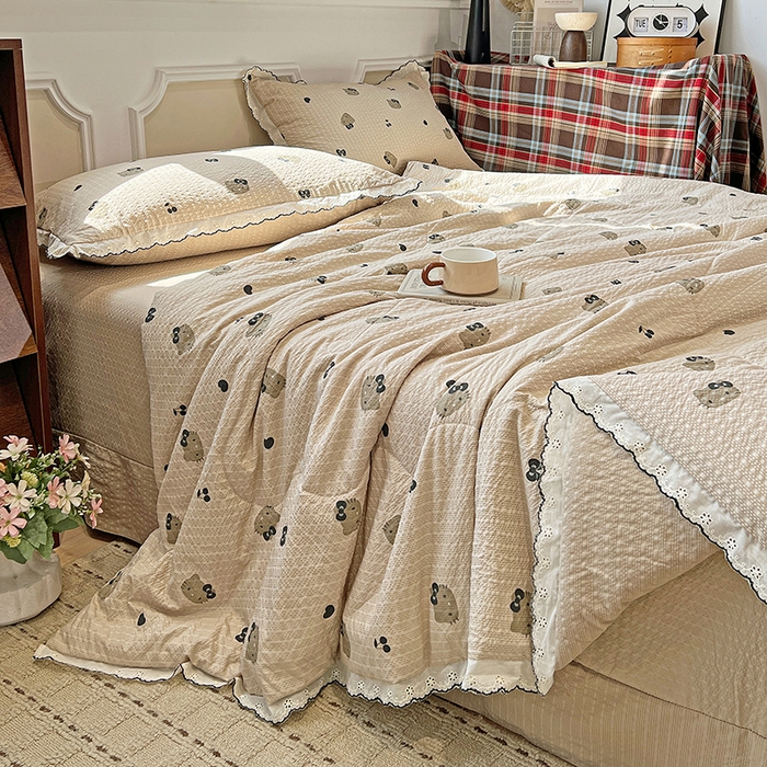 91家纺网 家纺一手货源 找家纺 梦莱斯 2026新款印花夏被四件套 可爱Kitty