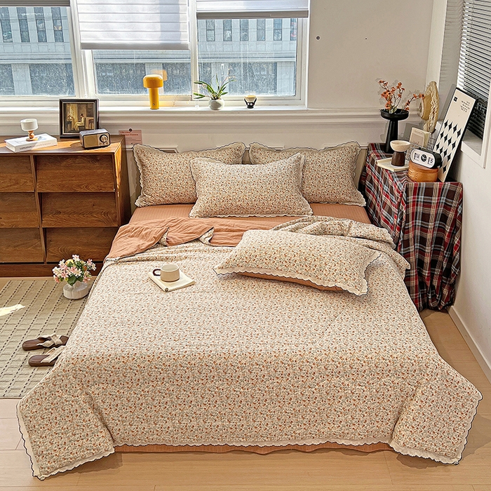 91家纺网 家纺一手货源 找家纺 梦莱斯 2026新款印花夏被四件套 青涩樱桃