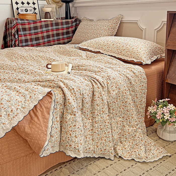 91家纺网 家纺一手货源 找家纺 梦莱斯 2026新款印花夏被四件套 青涩樱桃