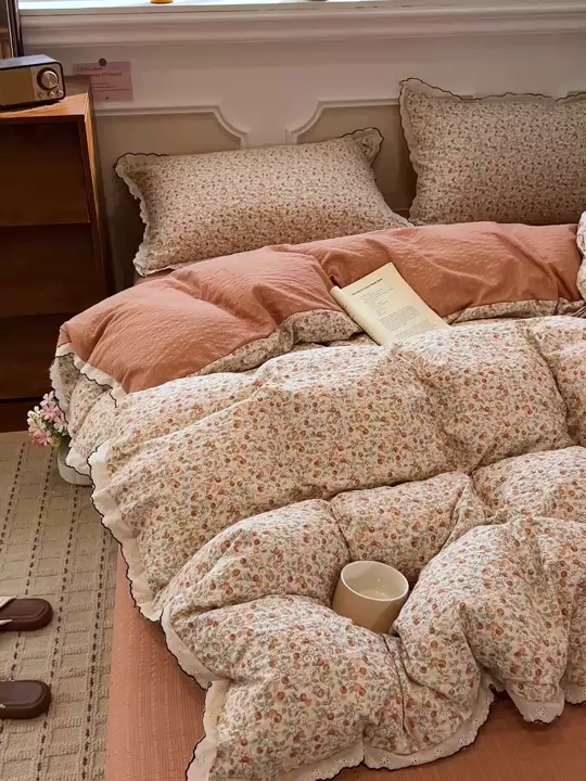 91家纺网 家纺一手货源 找家纺 梦莱斯 2026新款印花夏被四件套 青涩樱桃