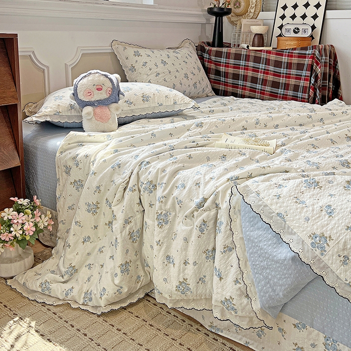 91家纺网 家纺一手货源 找家纺 梦莱斯 2026新款印花夏被四件套 一帘幽梦