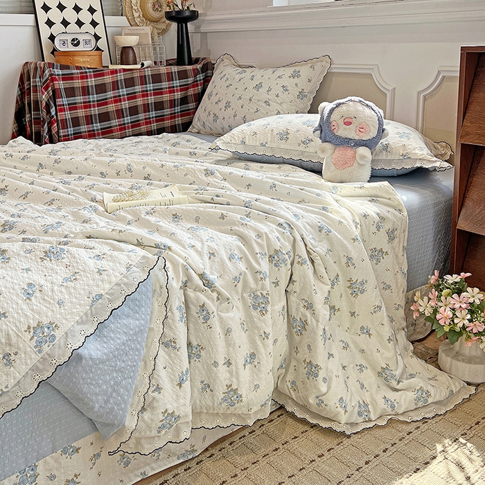 91家纺网 家纺一手货源 找家纺 梦莱斯 2026新款印花夏被四件套 一帘幽梦