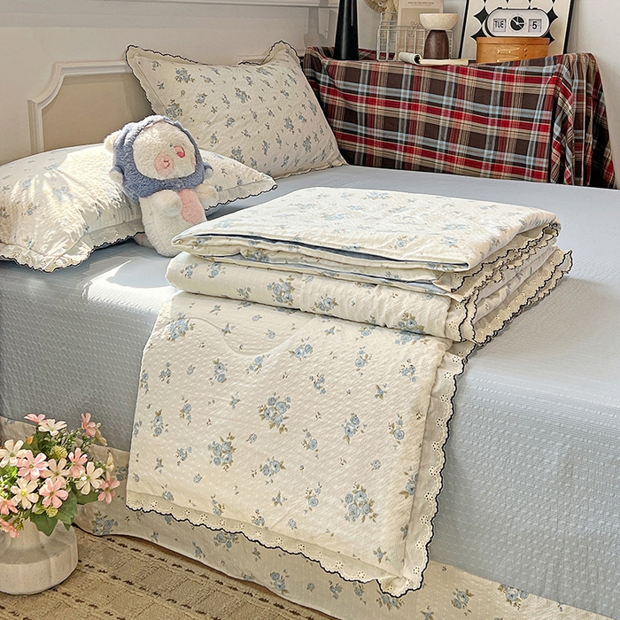 91家纺网 家纺一手货源 找家纺 梦莱斯 2026新款印花夏被四件套 一帘幽梦