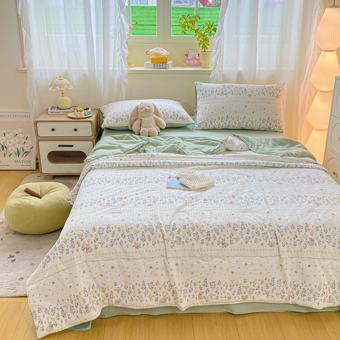 91家纺网 家纺一手货源 找家纺 爱屋及屋 2026新款泡芙棉夏被夏凉被空调被四件套 春至