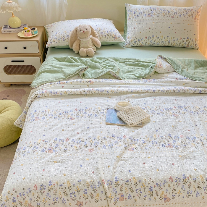 91家纺网 家纺一手货源 找家纺 爱屋及屋 2026新款泡芙棉夏被夏凉被空调被四件套 春至