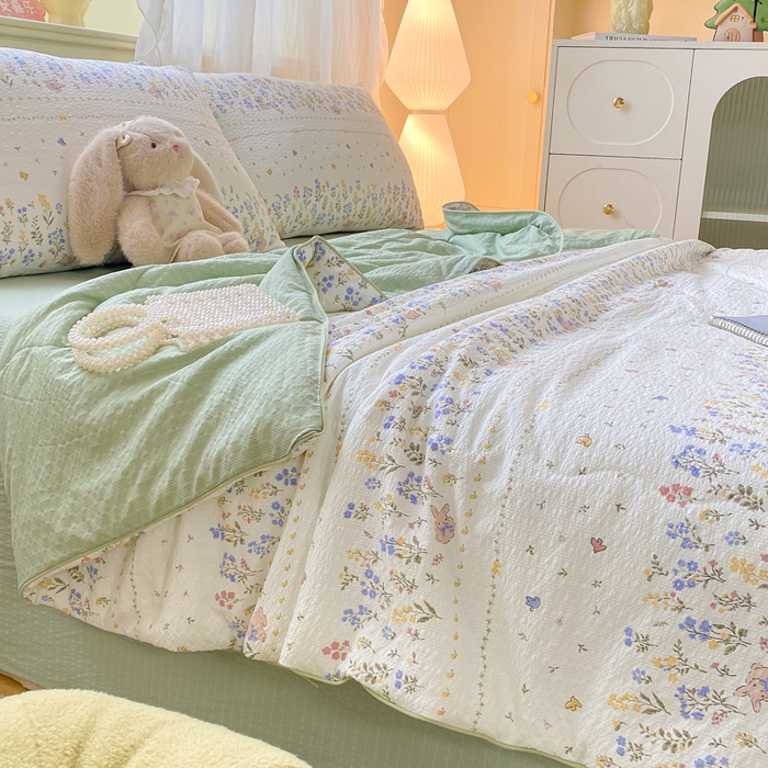 91家纺网 家纺一手货源 找家纺 爱屋及屋 2026新款泡芙棉夏被夏凉被空调被四件套 春至