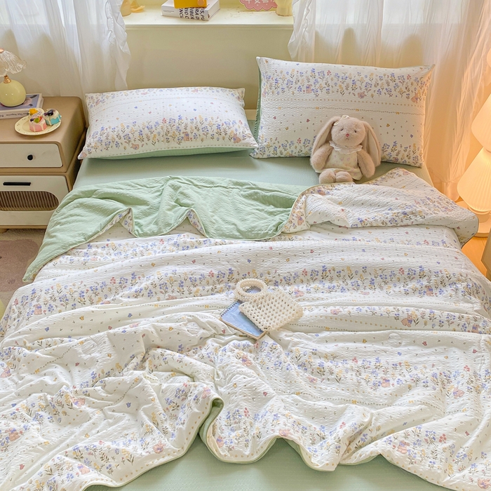 91家纺网 家纺一手货源 找家纺 爱屋及屋 2026新款泡芙棉夏被夏凉被空调被四件套 春至