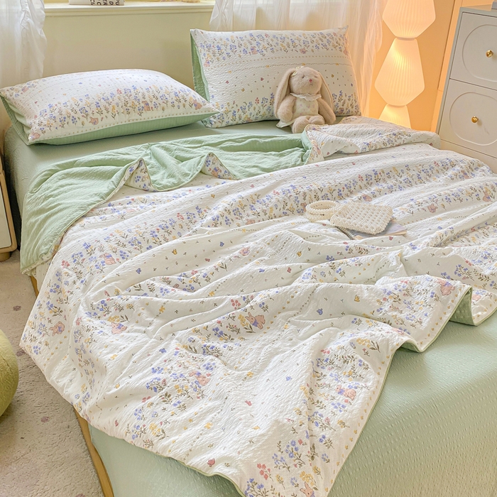 91家纺网 家纺一手货源 找家纺 爱屋及屋 2026新款泡芙棉夏被夏凉被空调被四件套 春至