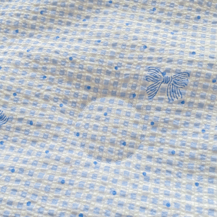 91家纺网 家纺一手货源 找家纺 爱屋及屋 2026新款泡芙棉夏被夏凉被空调被四件套 蝴蝶结蓝格