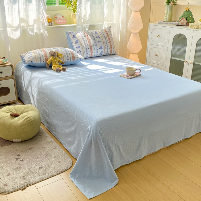 91家纺网 家纺一手货源 找家纺 爱屋及屋 2026新款泡芙棉夏被夏凉被空调被四件套 蓝诺小马