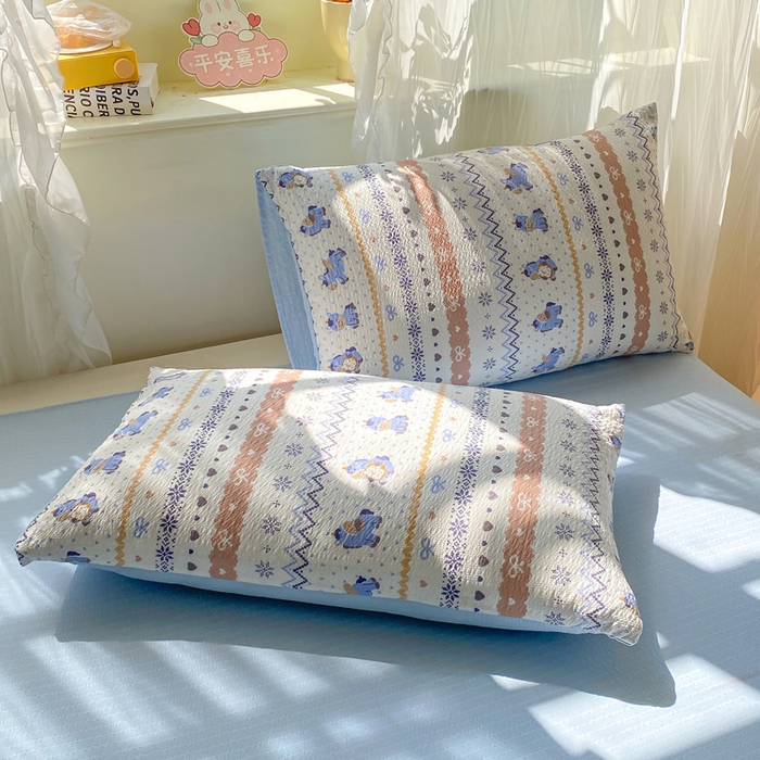 91家纺网 家纺一手货源 找家纺 爱屋及屋 2026新款泡芙棉夏被夏凉被空调被四件套 蓝诺小马