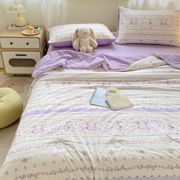 91家纺网 家纺一手货源 找家纺 爱屋及屋 2026新款泡芙棉夏被夏凉被空调被四件套 浪漫庄园