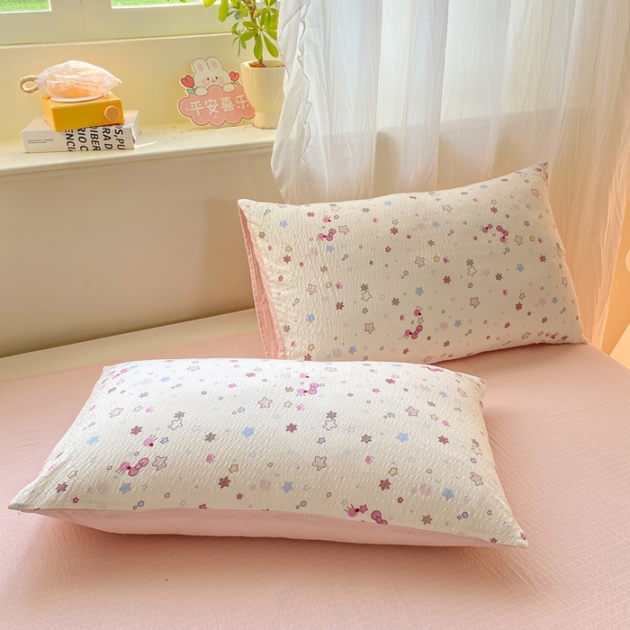 91家纺网 家纺一手货源 找家纺 爱屋及屋 2026新款泡芙棉夏被夏凉被空调被四件套 满天星