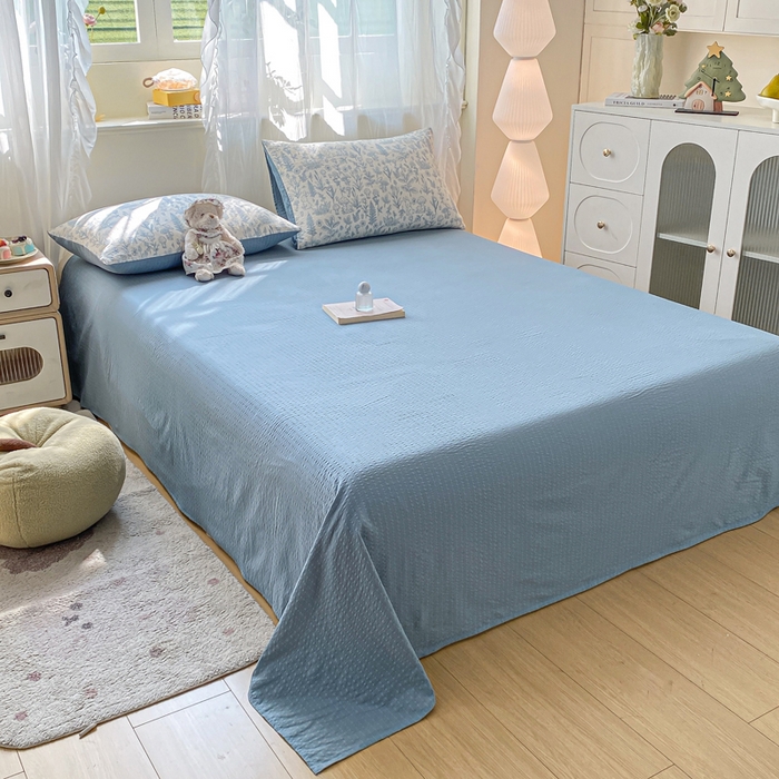 91家纺网 家纺一手货源 找家纺 爱屋及屋 2026新款泡芙棉夏被夏凉被空调被四件套 浅沫