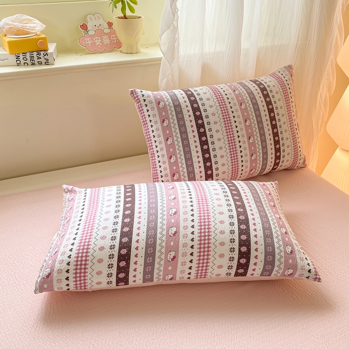 91家纺网 家纺一手货源 找家纺 爱屋及屋 2026新款泡芙棉夏被夏凉被空调被四件套 甜心KT猫