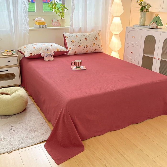 91家纺网 家纺一手货源 找家纺 爱屋及屋 2026新款泡芙棉夏被夏凉被空调被四件套 喜庆小福星