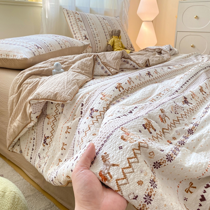 91家纺网 家纺一手货源 找家纺 爱屋及屋 2026新款泡芙棉夏被夏凉被空调被四件套 小马吉