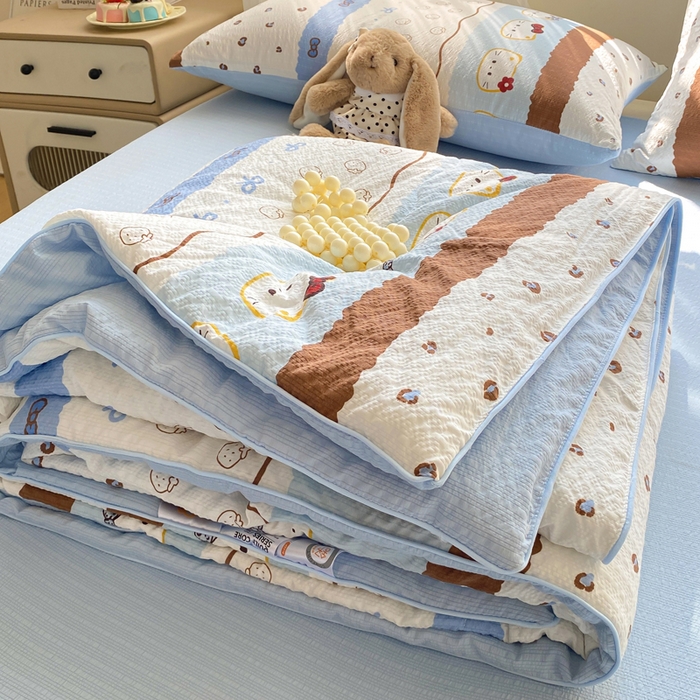 91家纺网 家纺一手货源 找家纺 爱屋及屋 2026新款泡芙棉夏被夏凉被空调被四件套 小猫多多