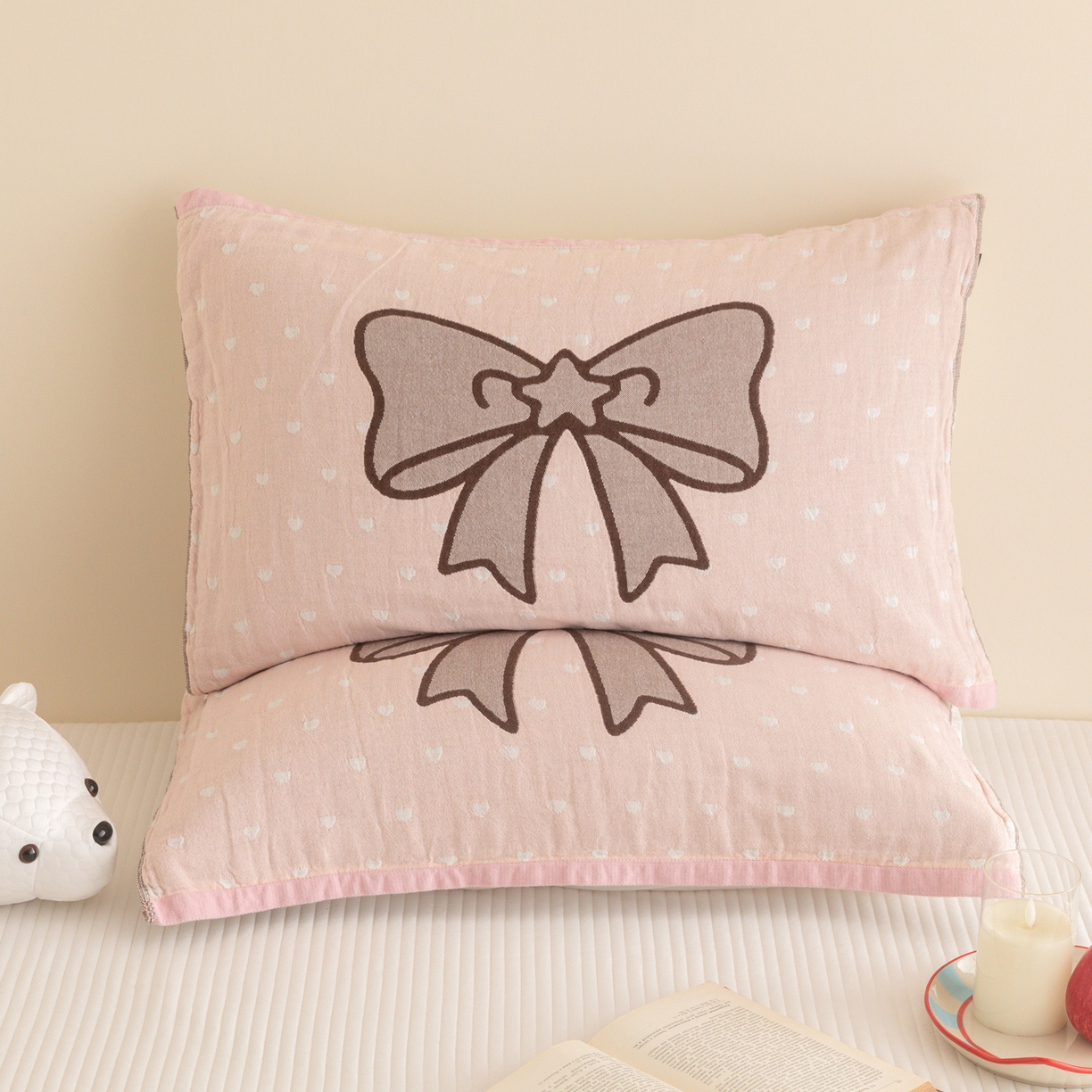 91家纺网 家纺一手货源 找家纺 （总）乐家毛巾被（工厂自产自销） 2026新款四层色织全棉提花纱布软萌枕巾