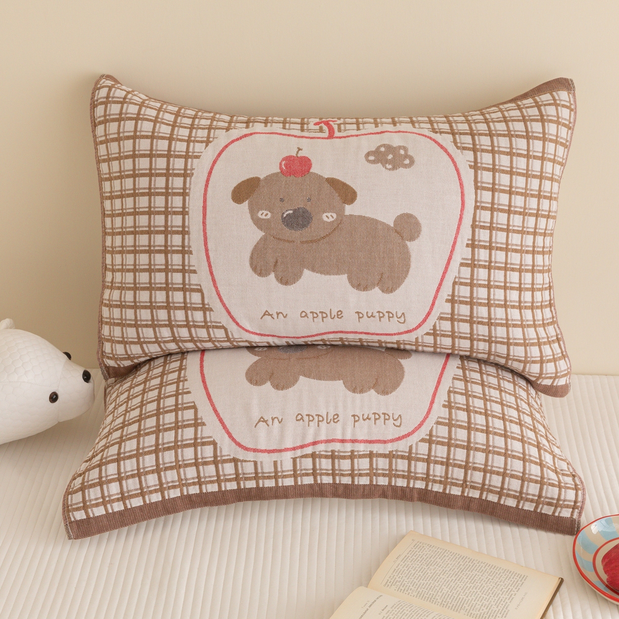 91家纺网 家纺一手货源 找家纺 （总）乐家毛巾被（工厂自产自销） 2026新款四层色织全棉提花纱布软萌枕巾