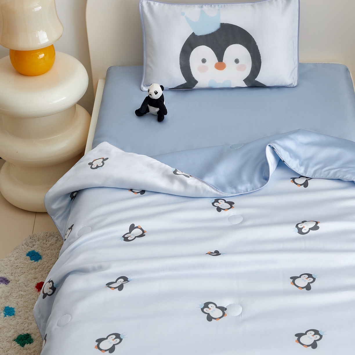 91家纺网 家纺一手货源 找家纺 （总）荷马之梦 2026新款A类60s兰精天丝原创手绘卡通大豆纤维儿童夏被