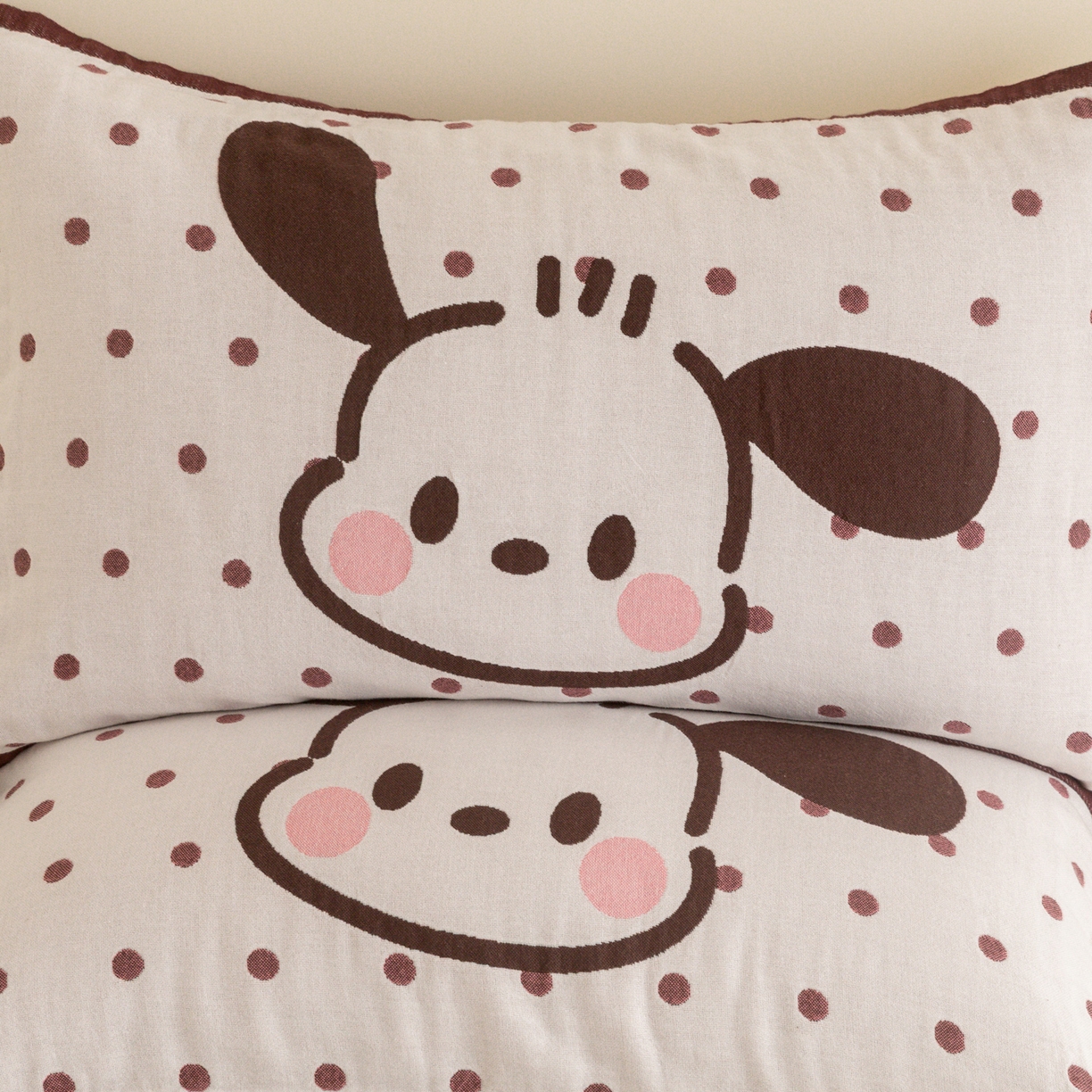 91家纺网 家纺一手货源 找家纺 乐家毛巾被（工厂自产自销） 2026新款四层色织全棉提花纱布软萌枕巾 长耳狗