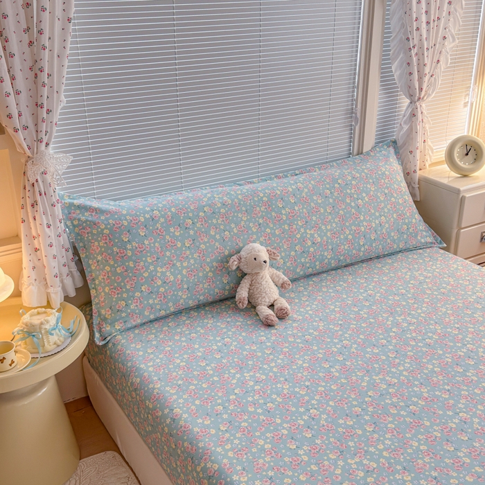 91家纺网 家纺一手货源 找家纺 爱多多家居 2026新款水洗古棉枕套长枕套单枕套 枕套单件 薄荷玫瑰