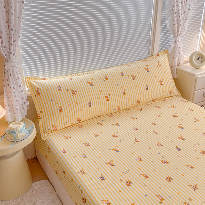 爱多多家居 2026新款水洗古棉枕套长枕套单枕套 枕套单件 星星人