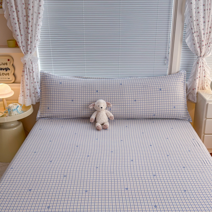 91家纺网 家纺一手货源 找家纺 爱多多家居 2026新款水洗古棉枕套长枕套单枕套 枕套单件 星野格子