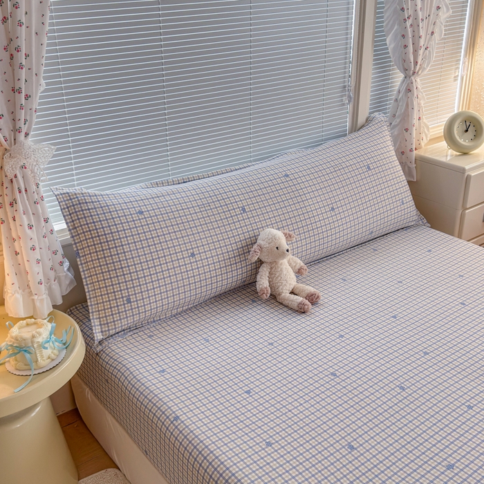 爱多多家居 2026新款水洗古棉枕套长枕套单枕套 枕套单件 星野格子