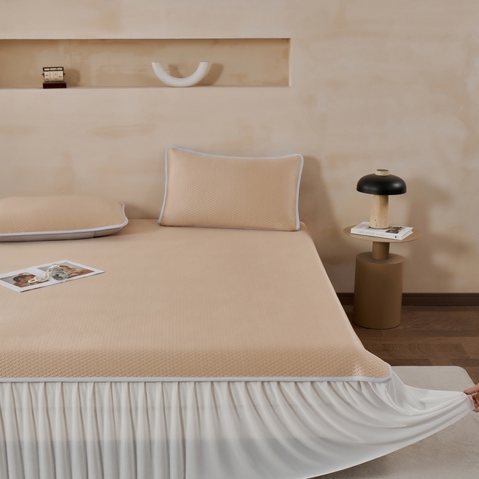 91家纺网 家纺一手货源 找家纺 （总）羽梦家纺 2026新款凉席床裙款银丝凉席席子