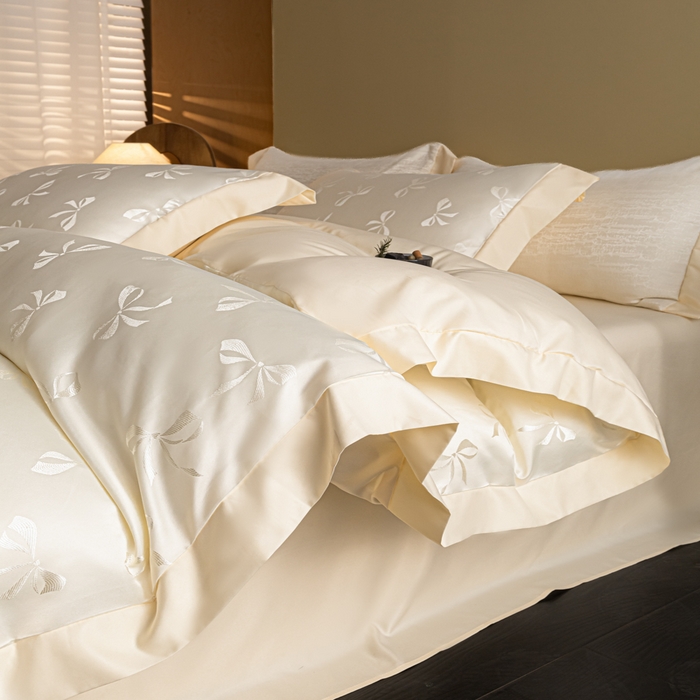 91家纺网 家纺一手货源 找家纺 （总）爱彼家纺 2026新款高端轻奢亲肤冰丝提花四件套新升级款-提花冰丝系列一