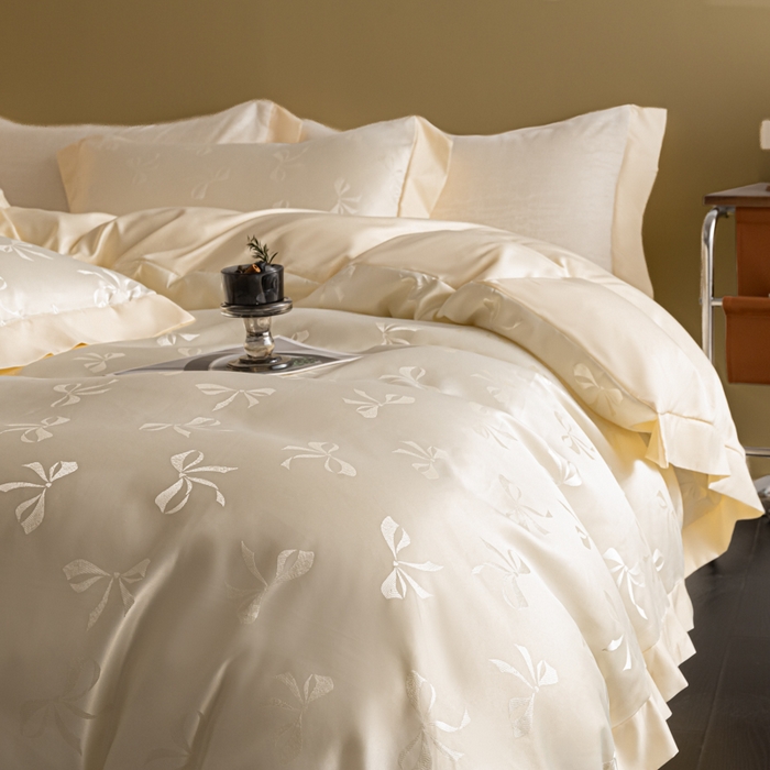 91家纺网 家纺一手货源 找家纺 （总）爱彼家纺 2026新款高端轻奢亲肤冰丝提花四件套新升级款-提花冰丝系列一