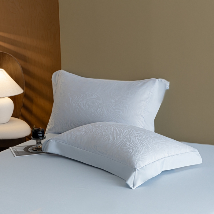 91家纺网 家纺一手货源 找家纺 爱彼家纺 2026新款高端轻奢亲肤冰丝提花四件套新升级款-提花冰丝系列一 星空（淡蓝）