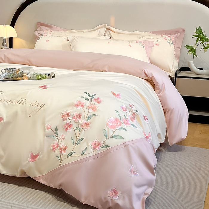 91家纺网 家纺一手货源 找家纺 （总）欣宜家纺 2026年新款纯棉全棉长绒棉刺绣绣花四件套