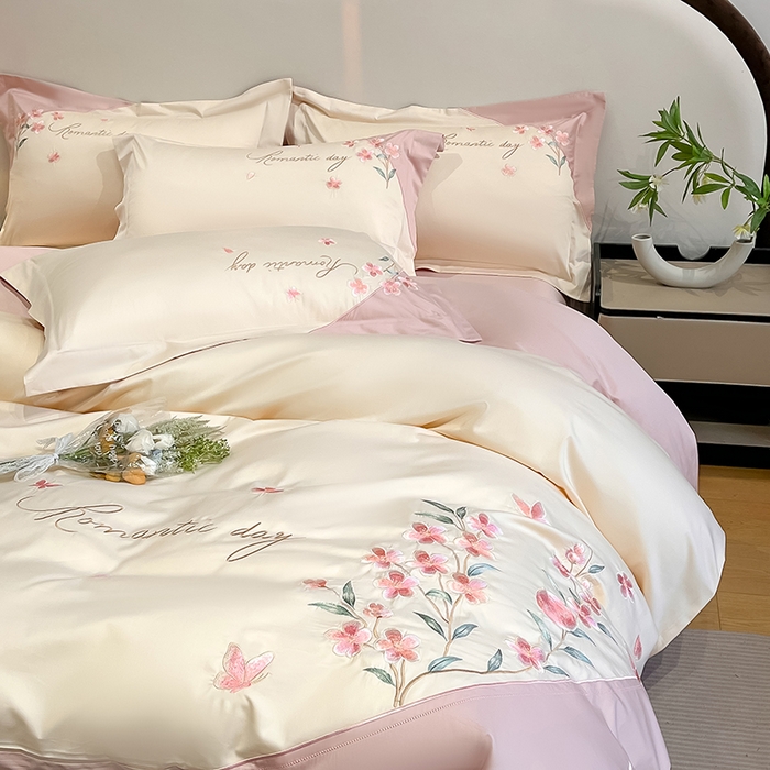 91家纺网 家纺一手货源 找家纺 （总）欣宜家纺 2026年新款纯棉全棉长绒棉刺绣绣花四件套