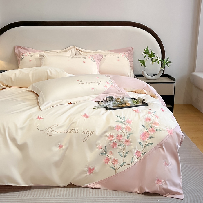 91家纺网 家纺一手货源 找家纺 （总）欣宜家纺 2026年新款纯棉全棉长绒棉刺绣绣花四件套