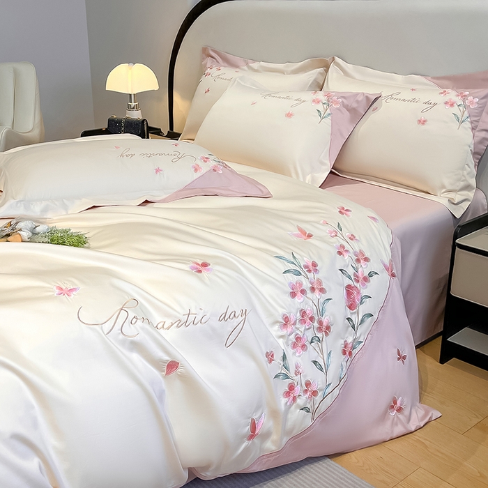 91家纺网 家纺一手货源 找家纺 （总）欣宜家纺 2026年新款纯棉全棉长绒棉刺绣绣花四件套