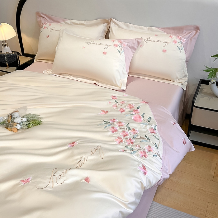 91家纺网 家纺一手货源 找家纺 （总）欣宜家纺 2026年新款纯棉全棉长绒棉刺绣绣花四件套