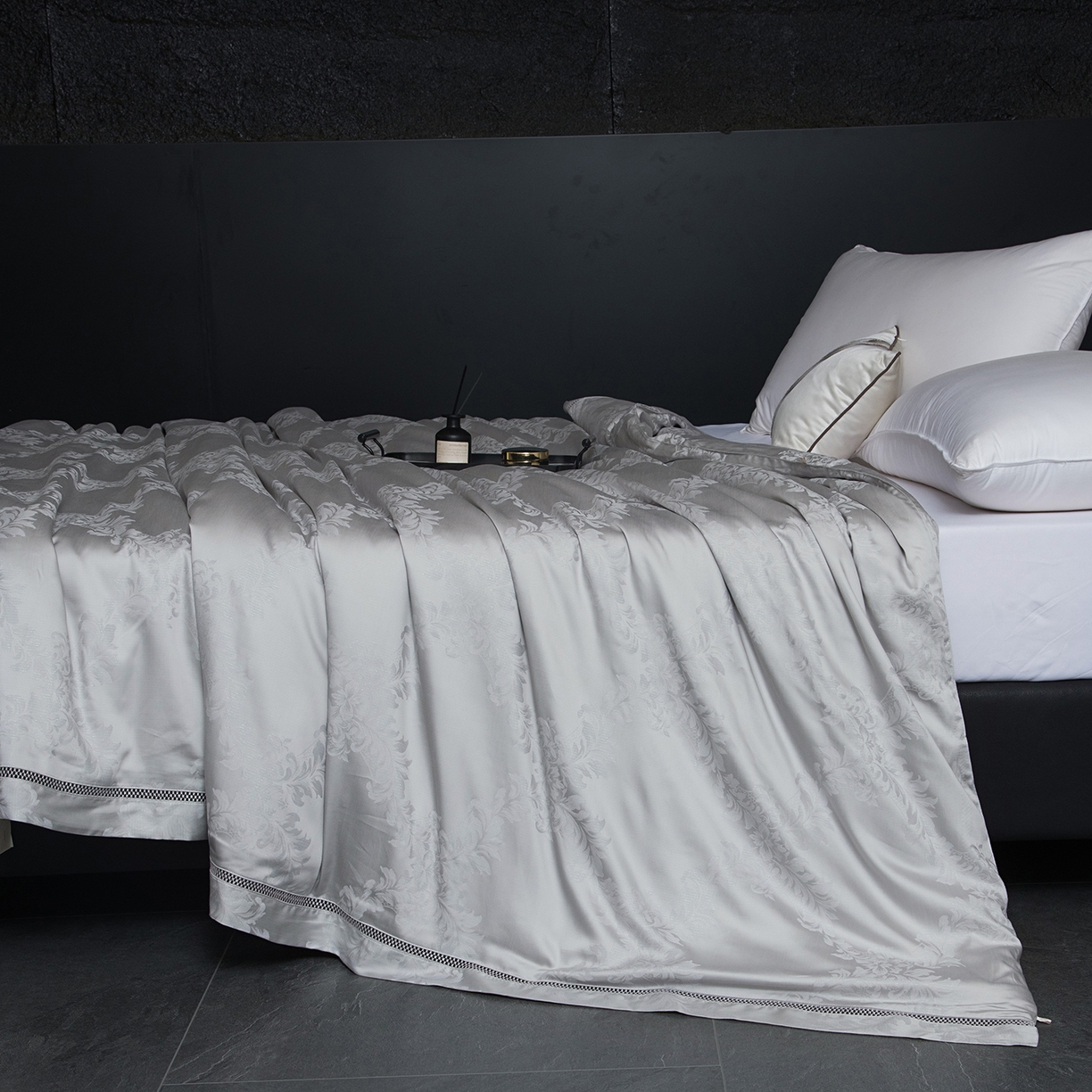 91家纺网 家纺一手货源 找家纺 鑫田 2026高档蚕丝被100%桑蚕丝柞蚕丝莱赛尔天丝大提花蚕丝被夏凉被空调被夏被春秋被子被芯礼品被 北欧-灰